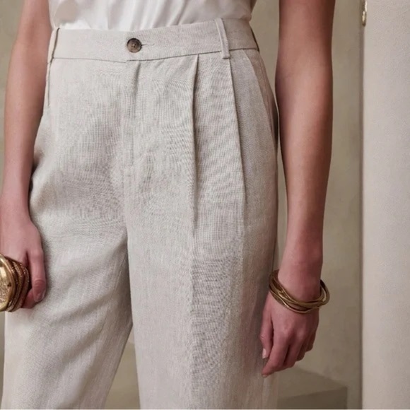 Banana Republic NWT PALMA STRAIGHT-LEG LINEN PANT Size 6 - Picture 2 of 11